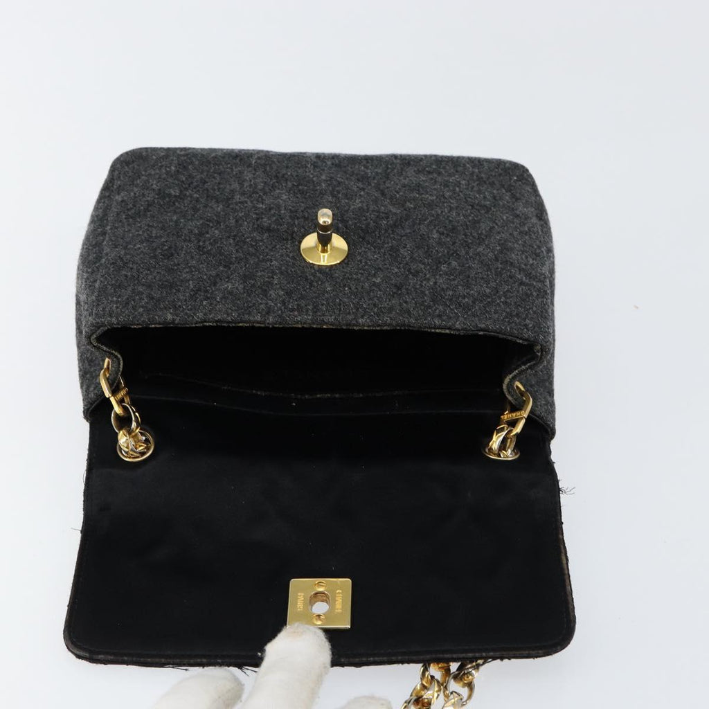 Chanel Grey and Black Flap Bag