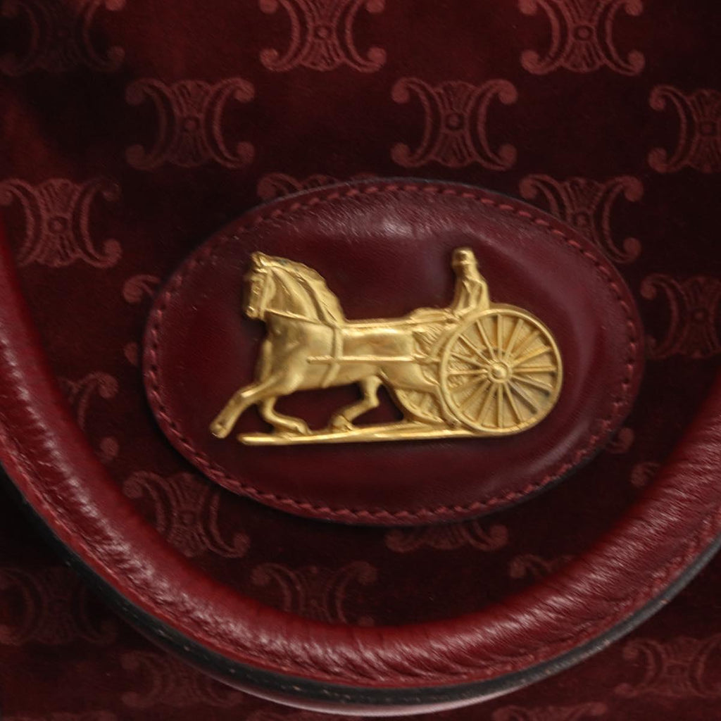 Celine Burgundy Macadam Boston Bag
