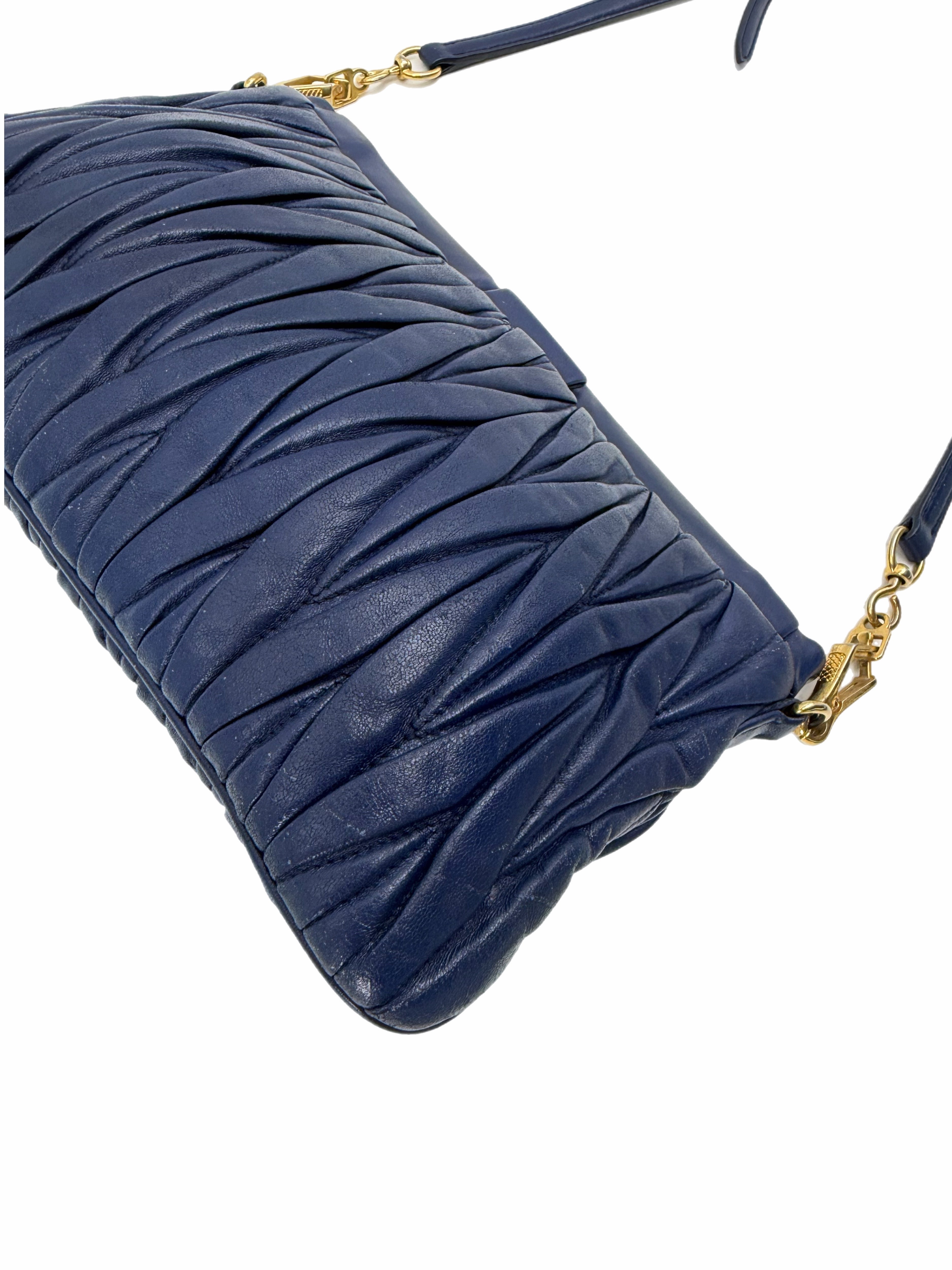 Miu Miu Blue Leather Crossbody