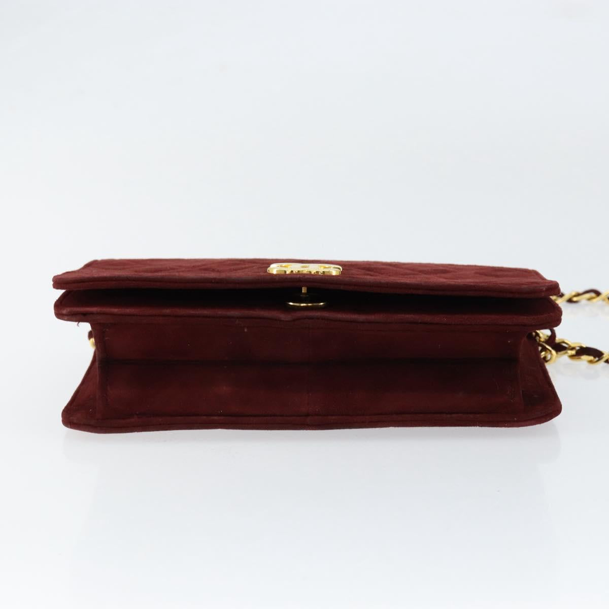 Chanel Burgundy Suede Flap Bag