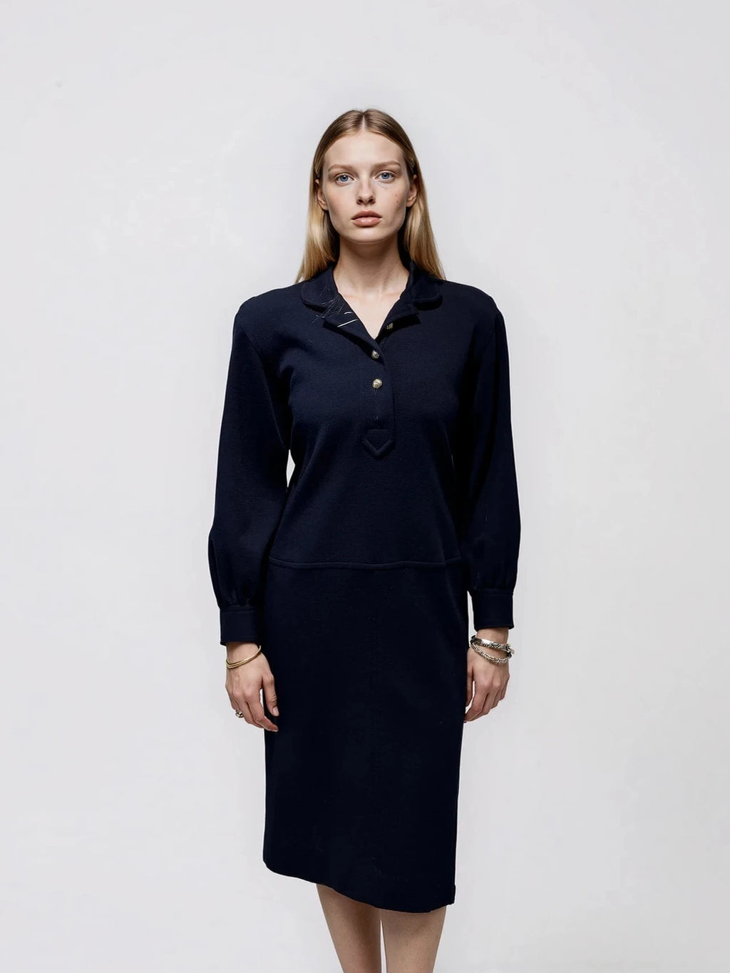 YSL Navy Midi Dress