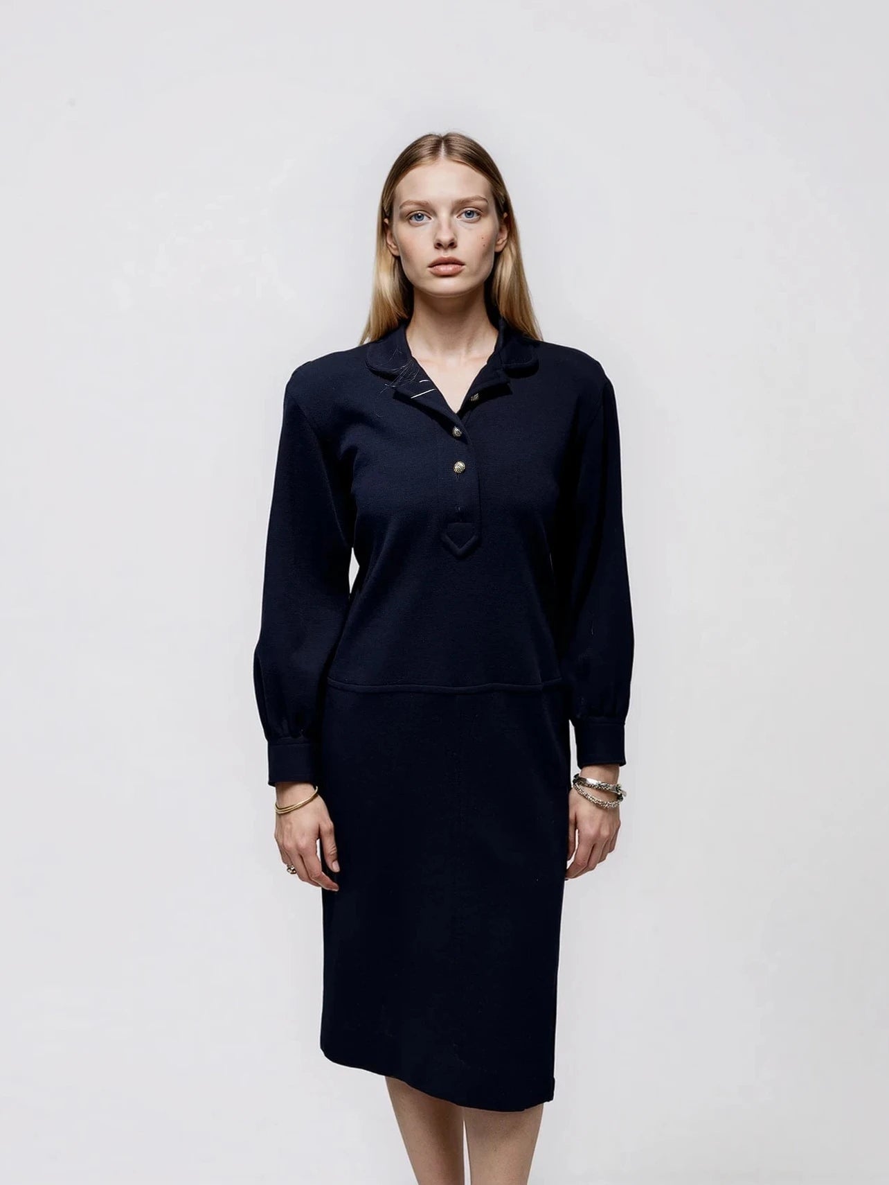 YSL Navy Midi Dress