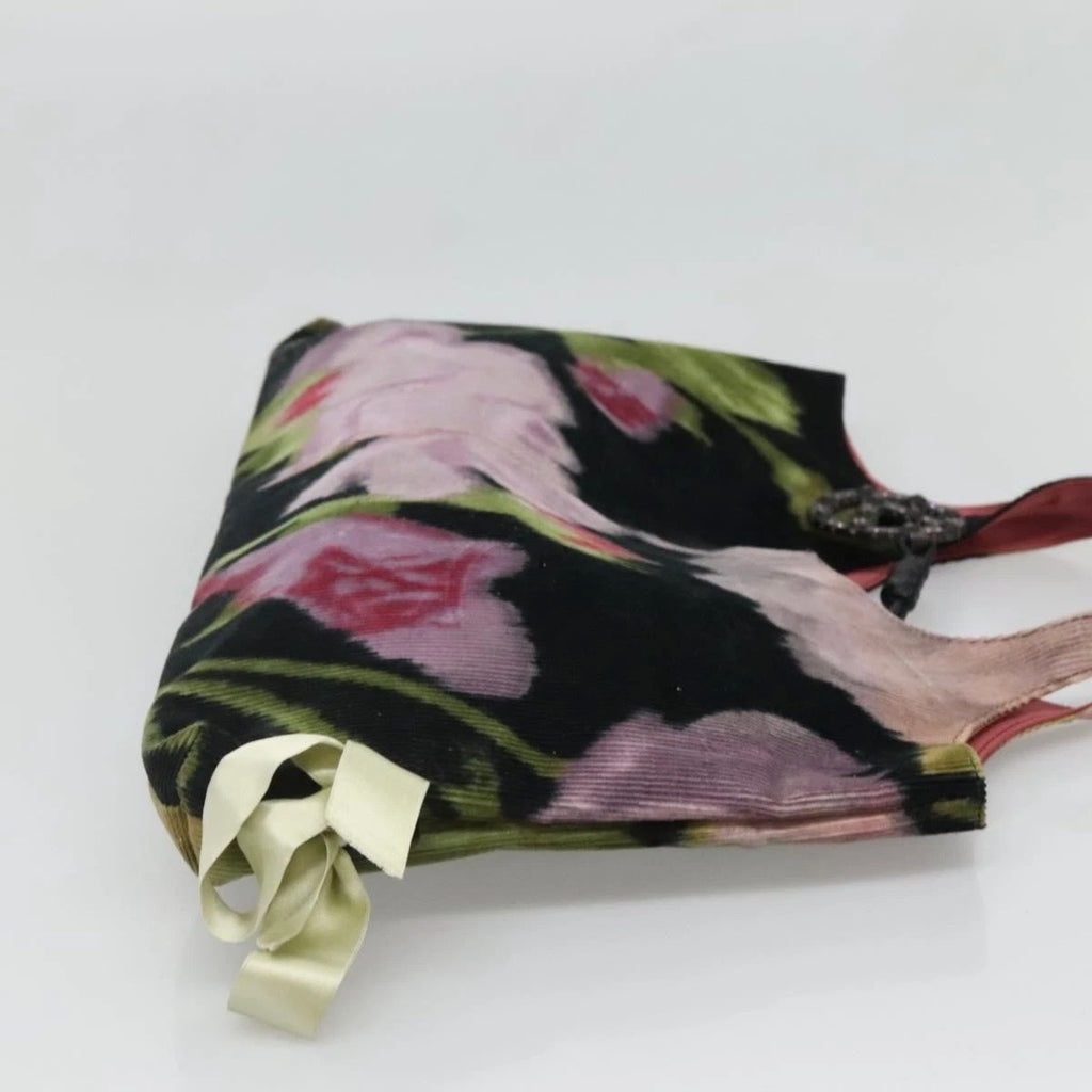 Valentino Corduroy Flower Printed Handbag