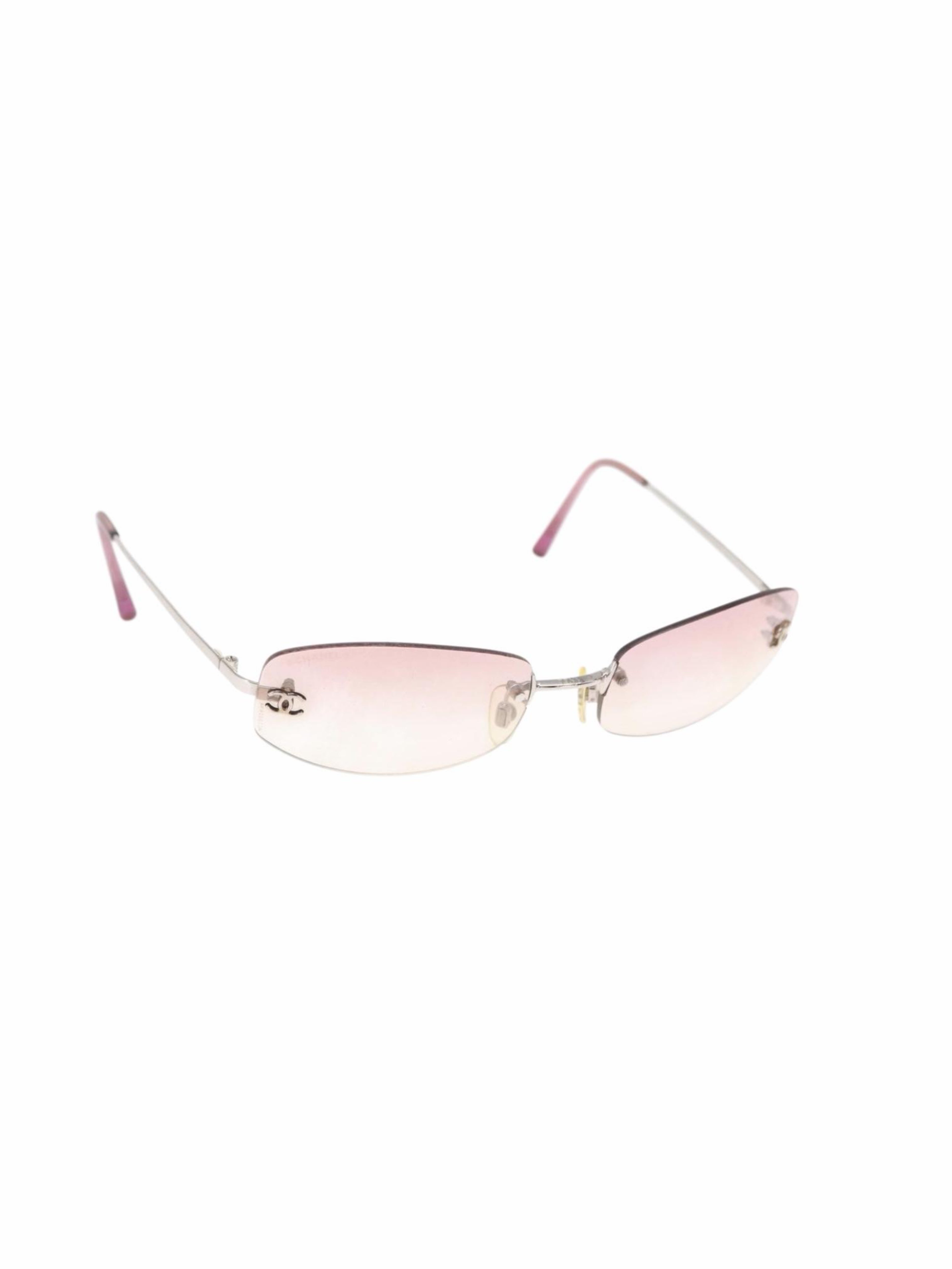 Chanel Pink Rimless Sunglasses