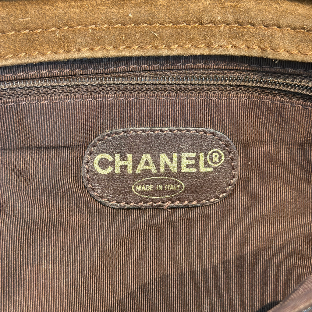Chanel Brown Suede Shoulder Bag