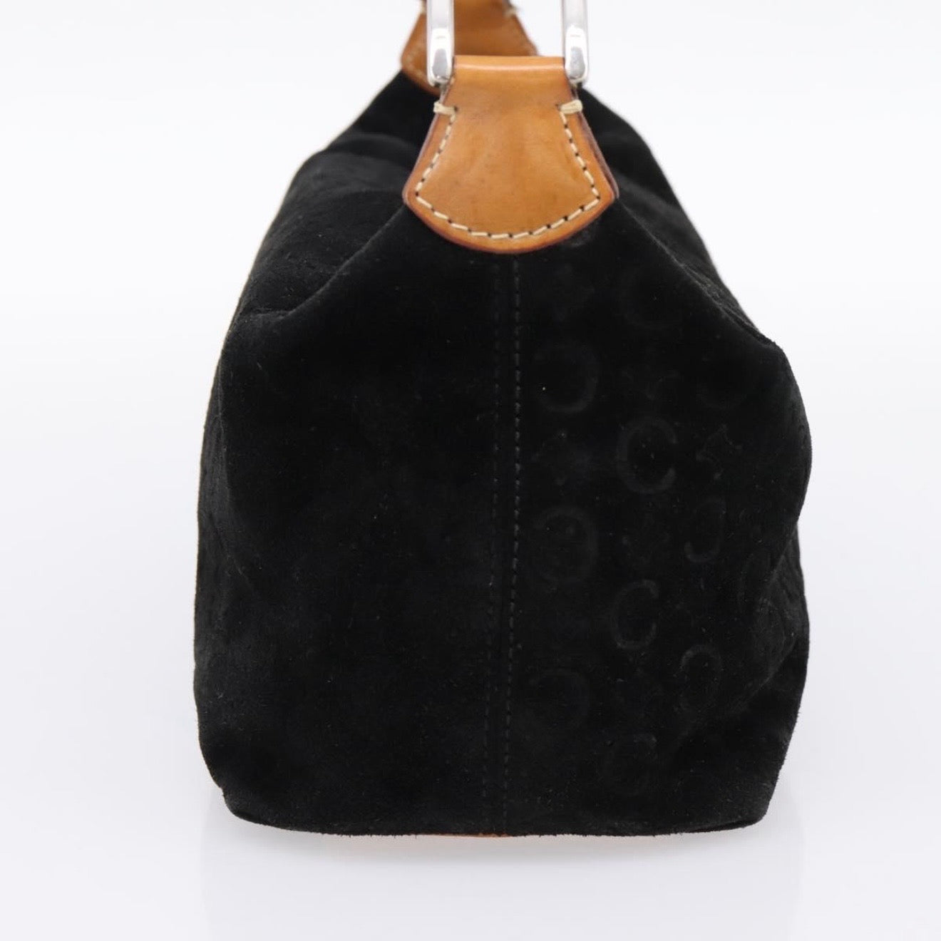 Celine Black Monogram Suede Shoulder Bag