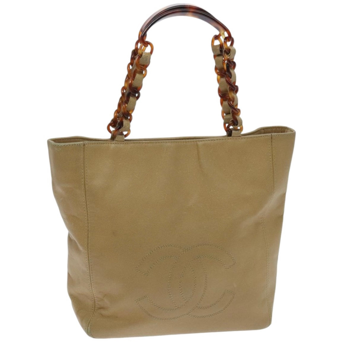Chanel Tan Leather and Tortoise Tote
