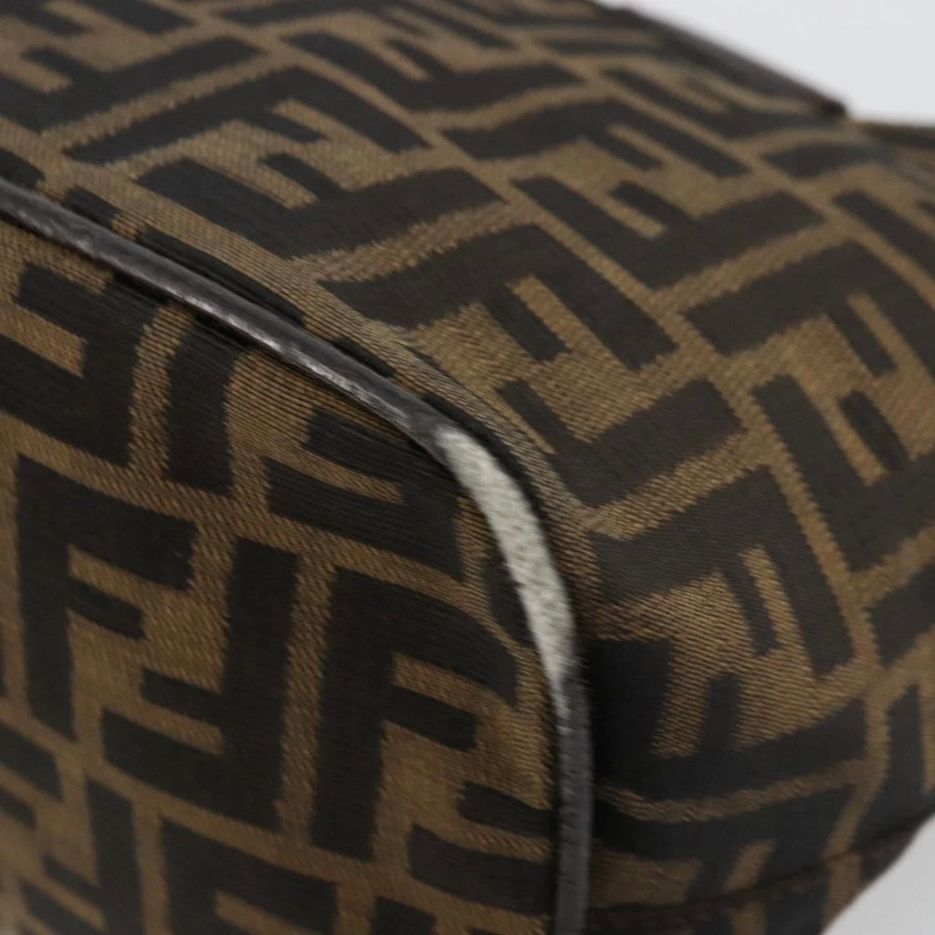Fendi Brown Zucca Canvas Rounded Baguette