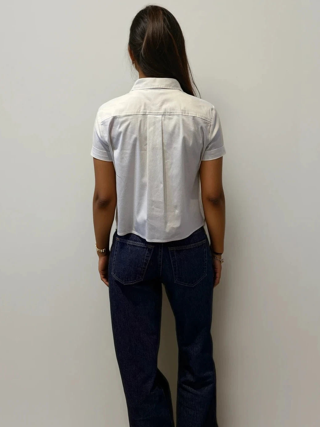 Valentino White Cropped Button Down