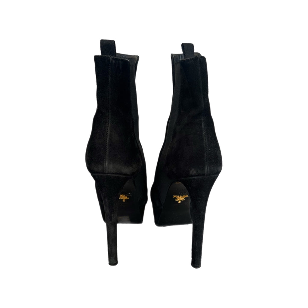 Prada Suede High Heeled Booties