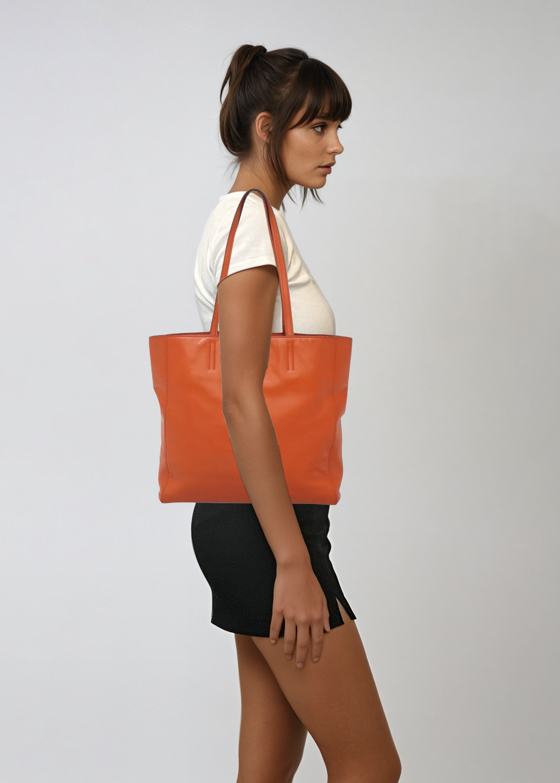 Miu Miu Orange Leather Tote