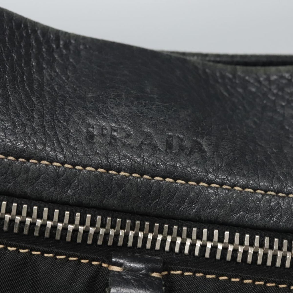 Prada Black Nylon and Leather Hobo Bag