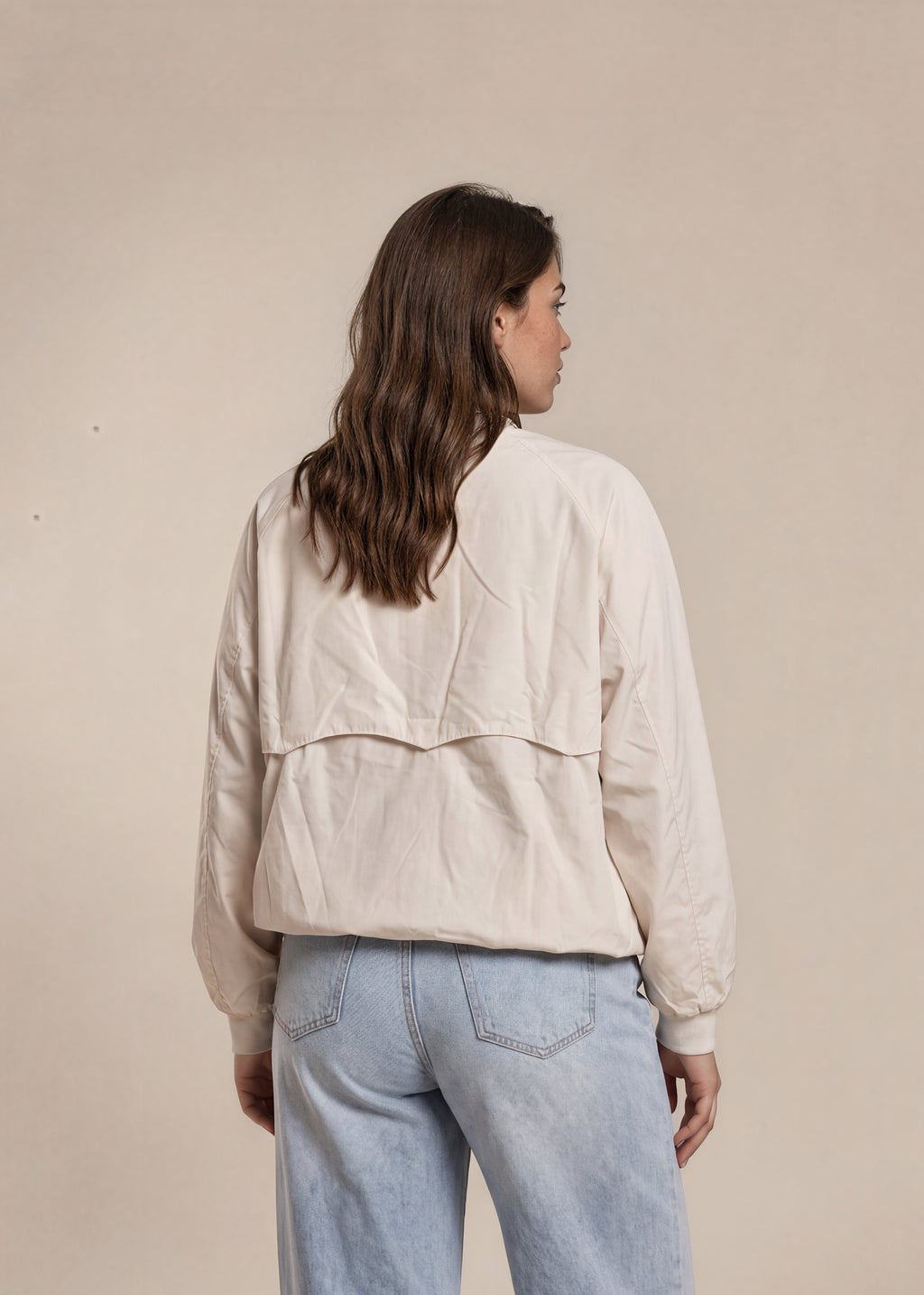 YSL Bright White Knit Collared Bomber with Button Pockets