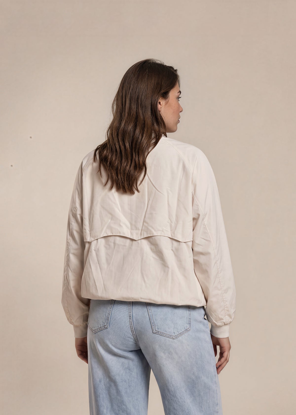 YSL Bright White Knit Collared Bomber with Button Pockets