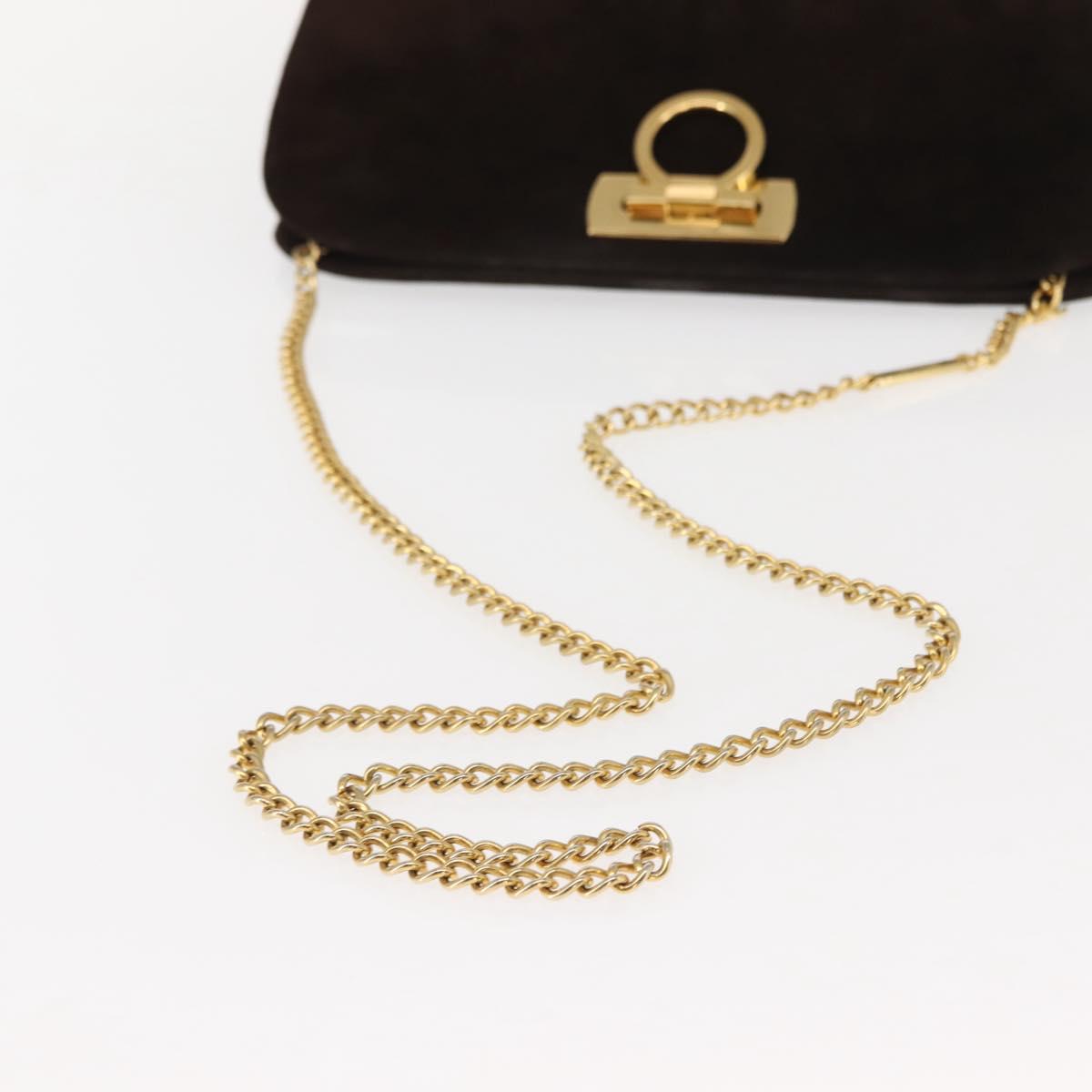 Ferragamo Brown Suede Shoulder Bag