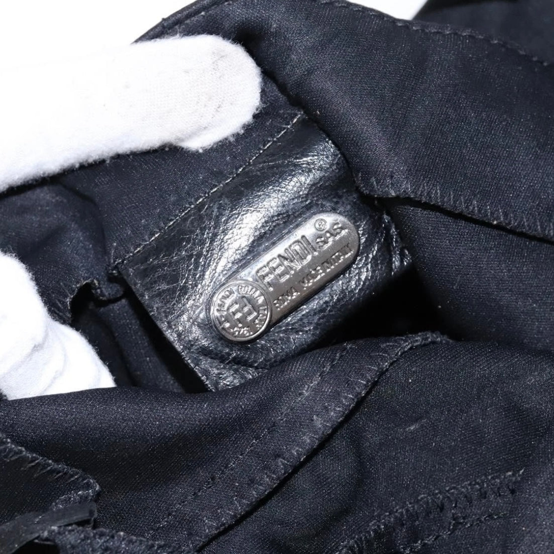Fendi Black Rounded Baguette