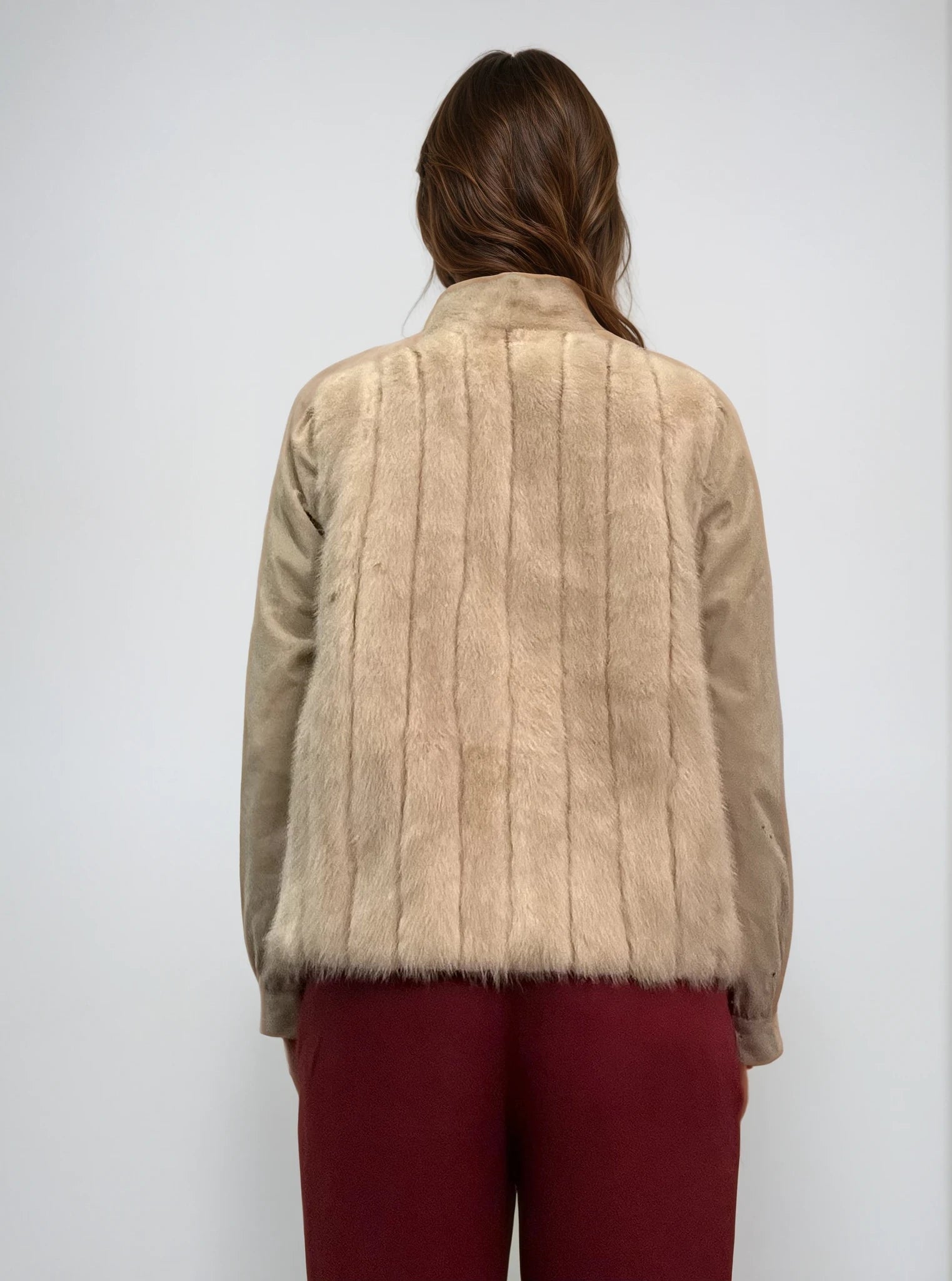 Cream Mink Fur Sweater Coat