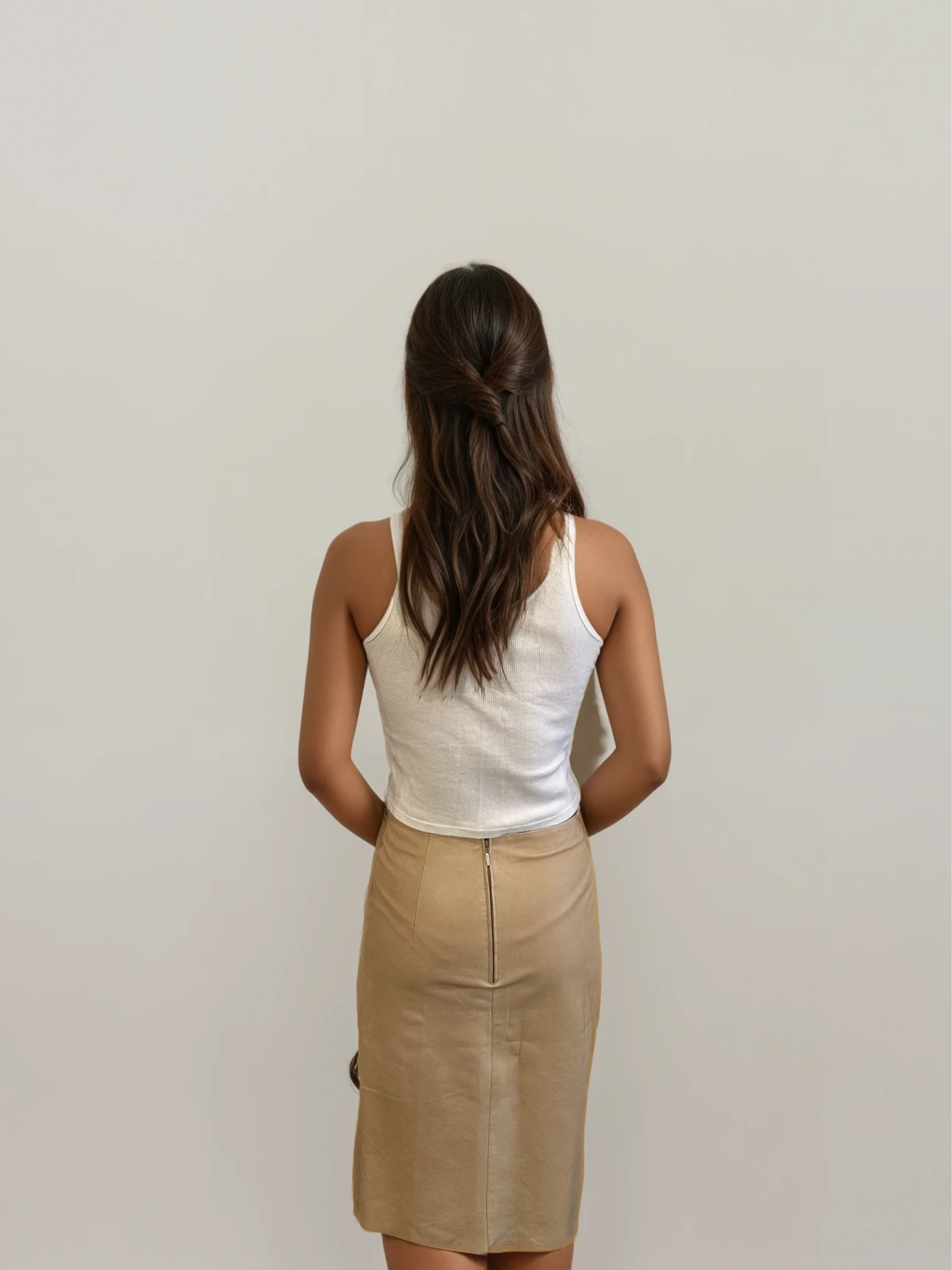 Gucci Tan Leather Skirt