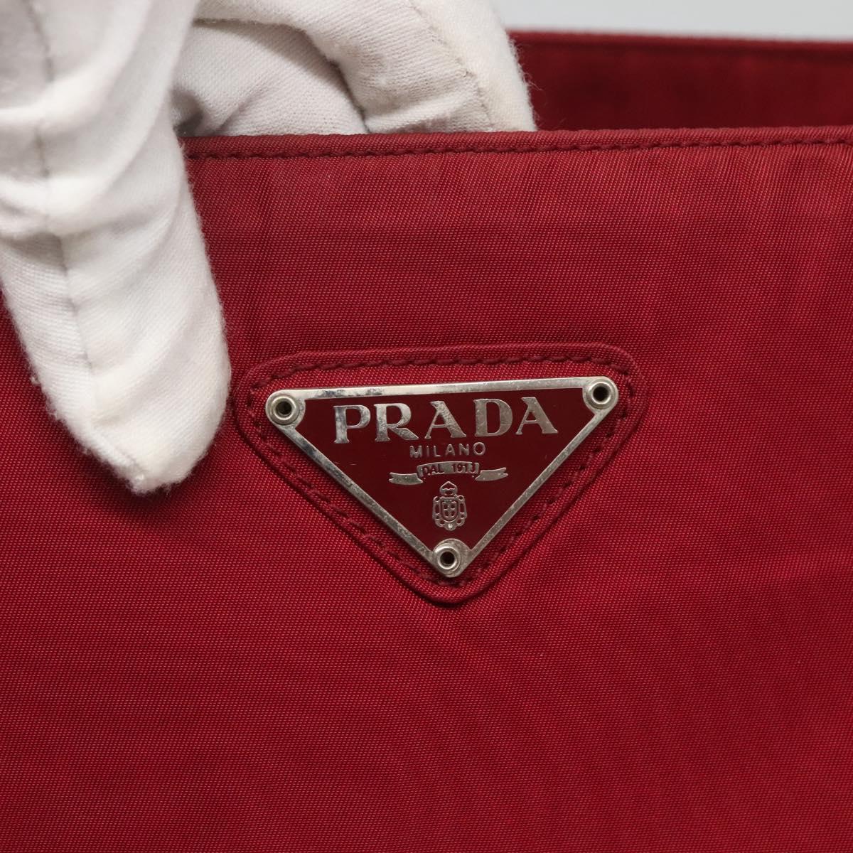 Prada Red Nylon Tote