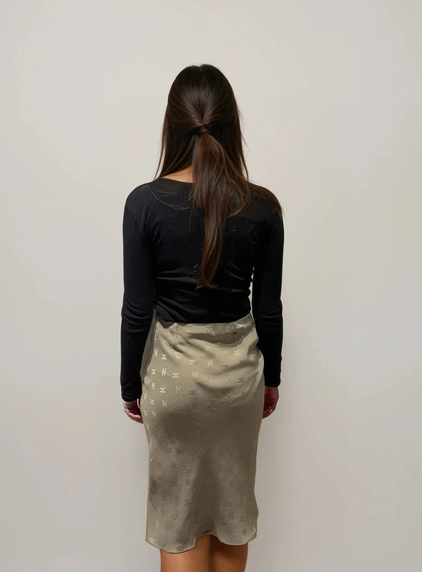 Celine Monogram Silk Skirt