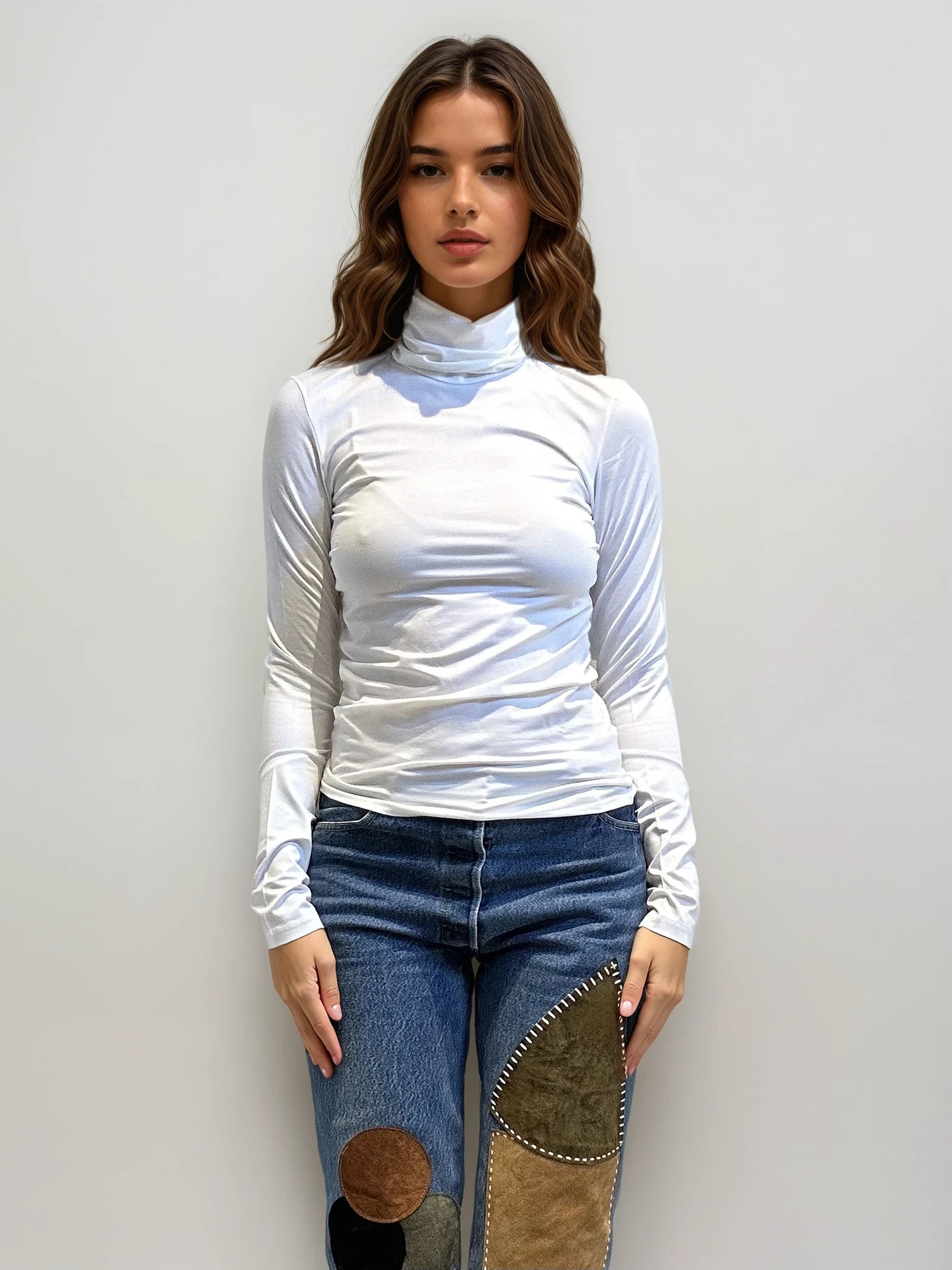 Jil Sander White Turtleneck Sweater