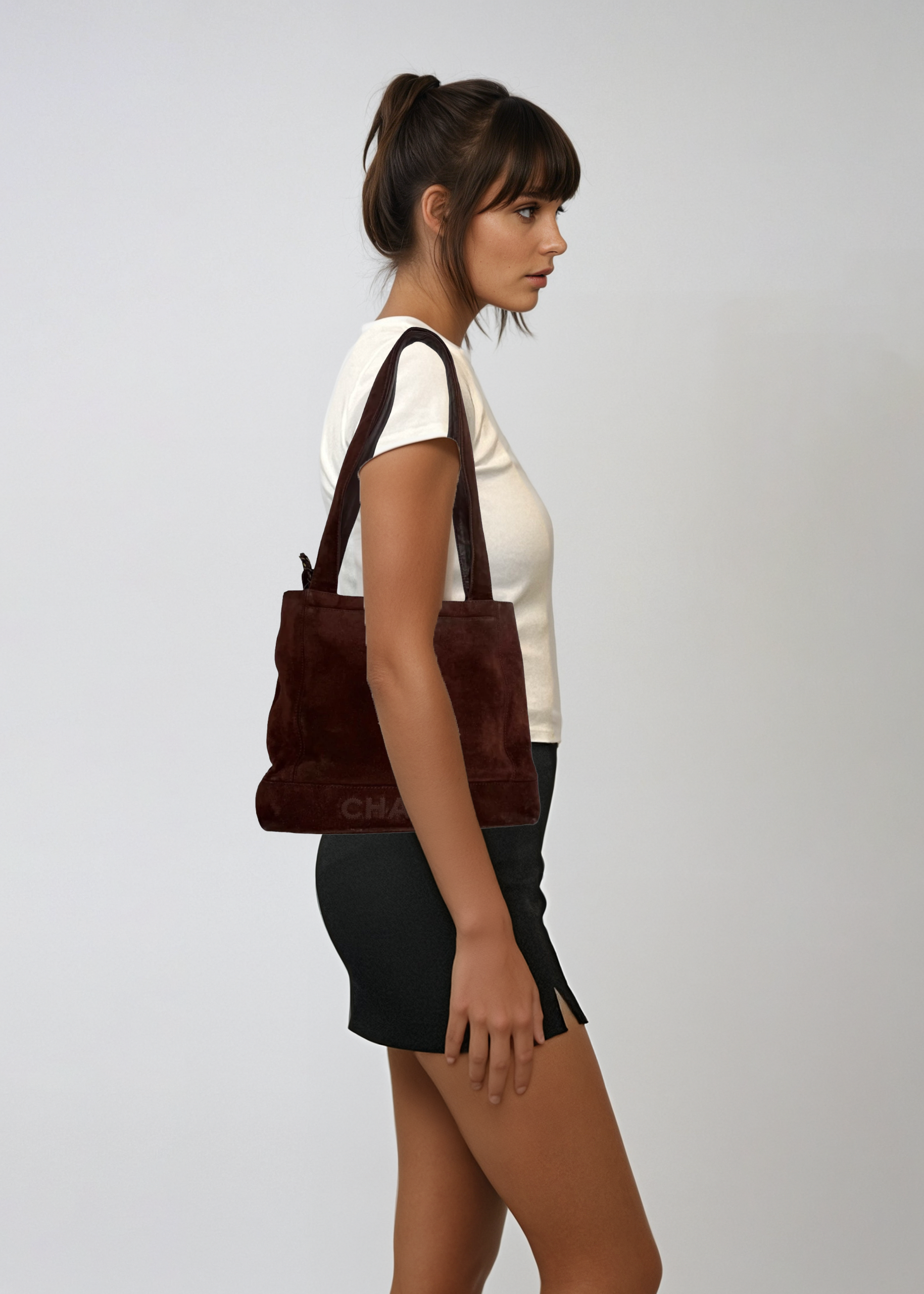 Chanel Brown Suede Tote