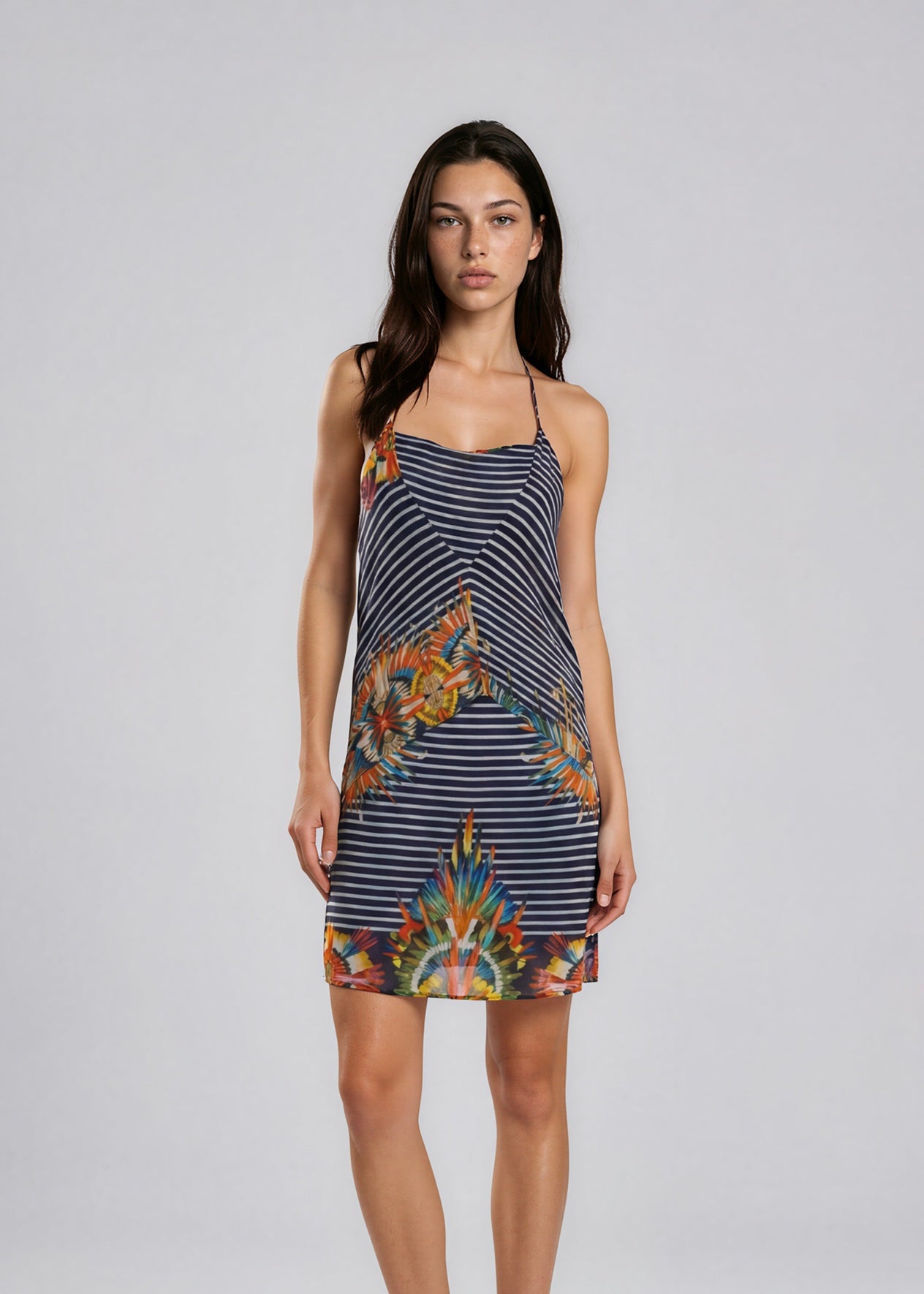 Jean Paul Gaultier Navy Striped Mini Dress