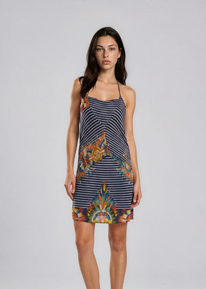 Jean Paul Gaultier Navy Striped Mini Dress