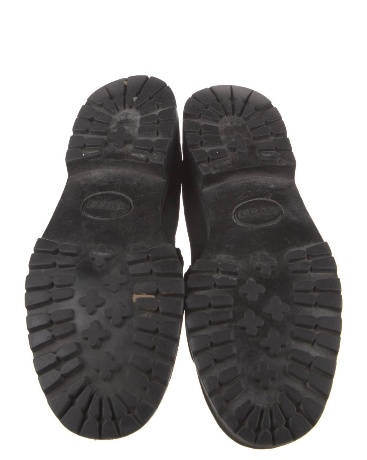 Gucci Black Suede and Silver Horsebit Loafers