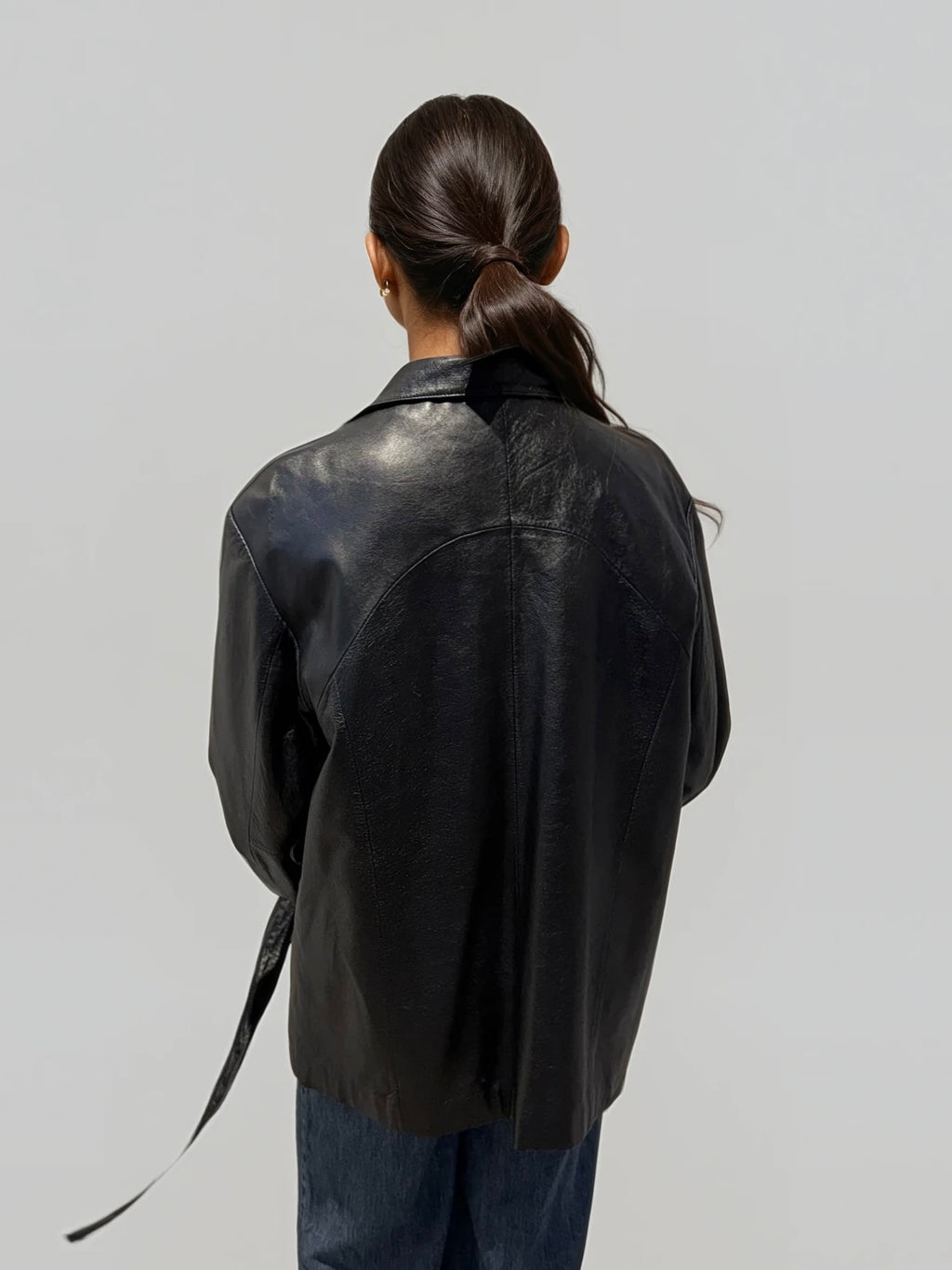 Black Leather Blazer Jacket