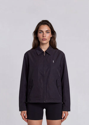 YSL Black Button Pocket Bomber with White Logo