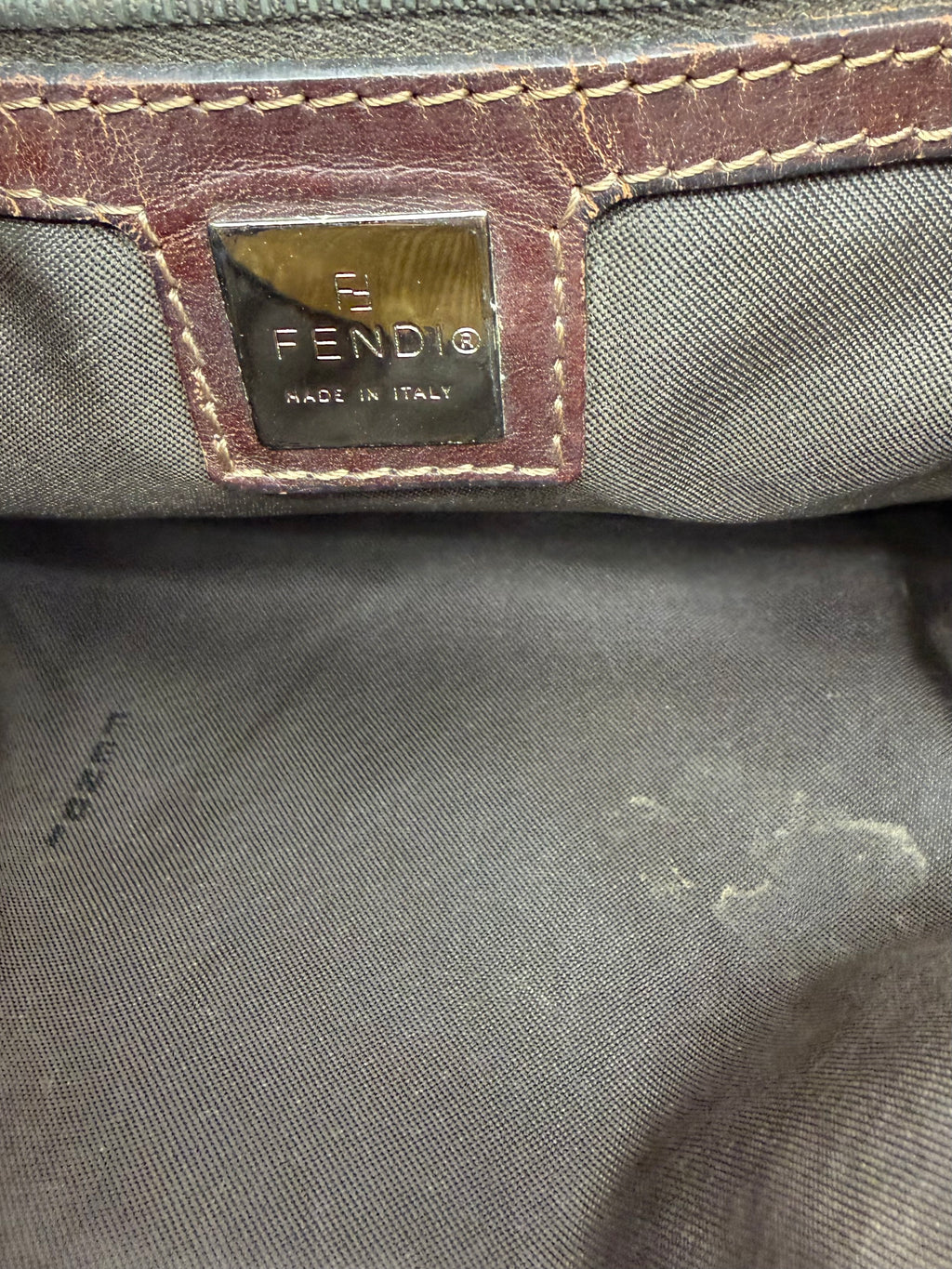 Fendi Tan Corduroy Shoulder Baguette