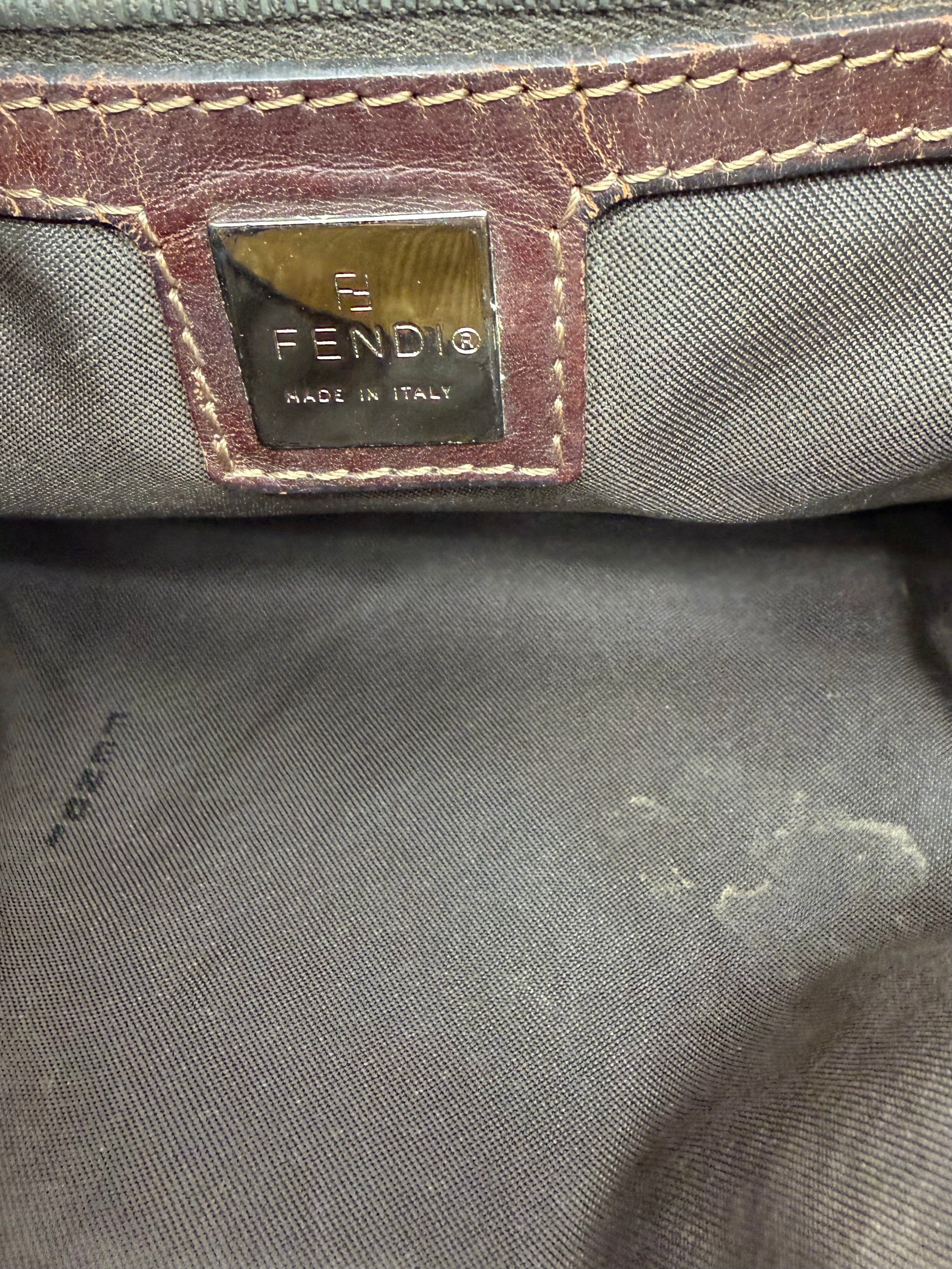 Fendi Tan Corduroy Shoulder Baguette