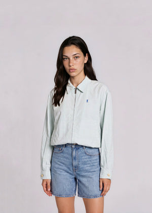 YSL Baby Blue Collared Bomber