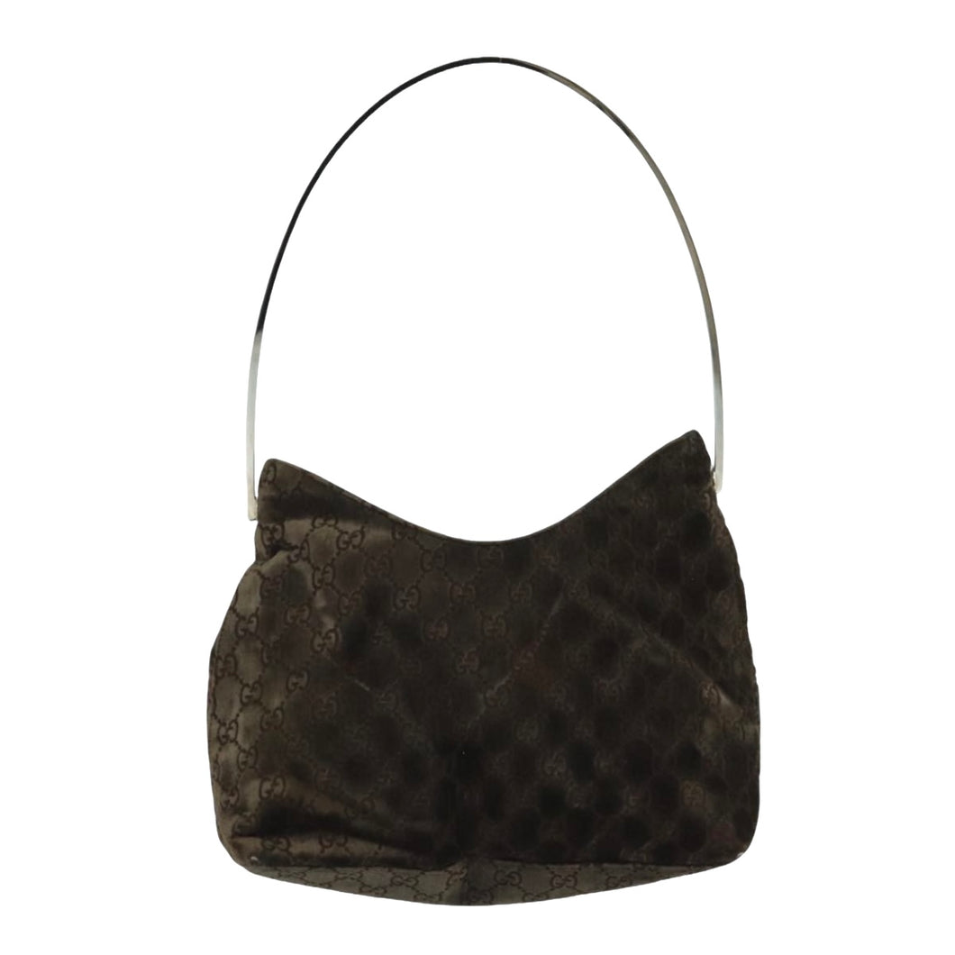 Gucci Tom Ford Brown Monogram Velvet Shoulder Bag