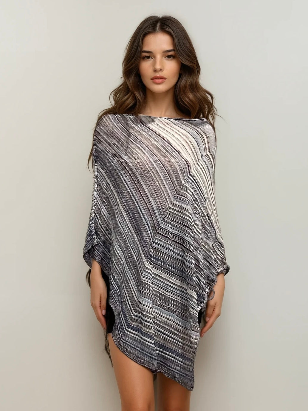 Missoni Blue and White Poncho Dress