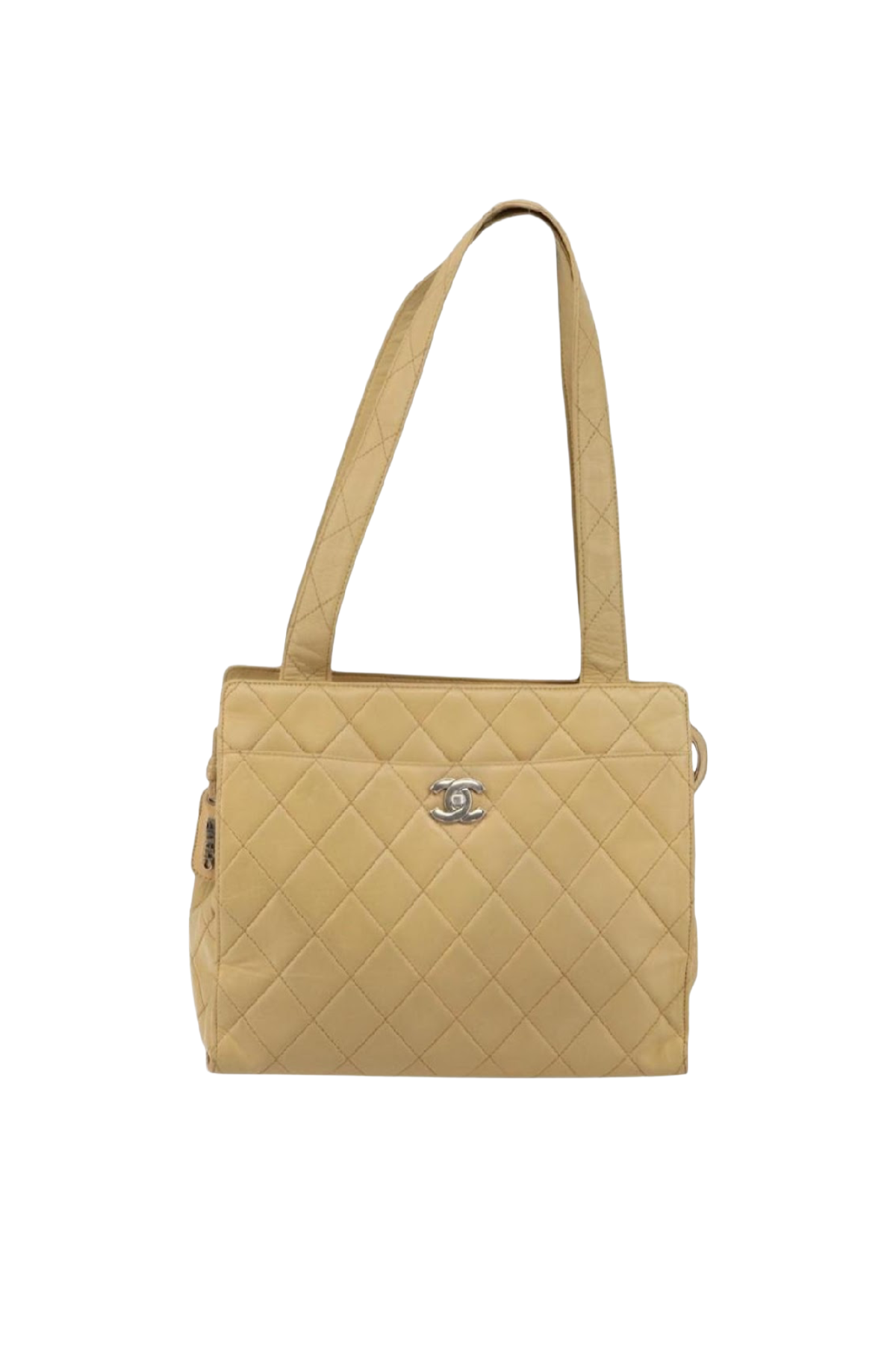 Chanel Tan Leather Quilted Tote