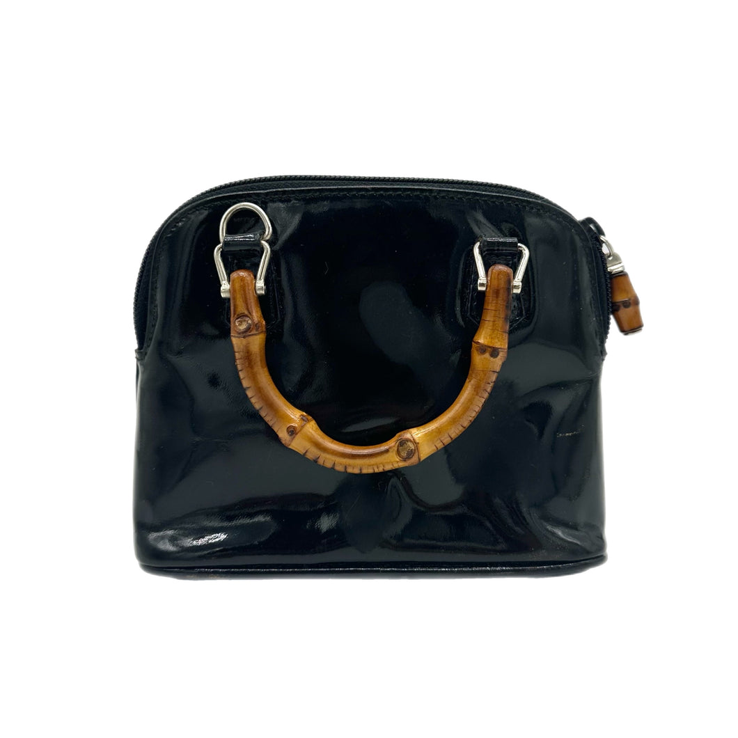 Gucci Black Mini Bamboo Handbag