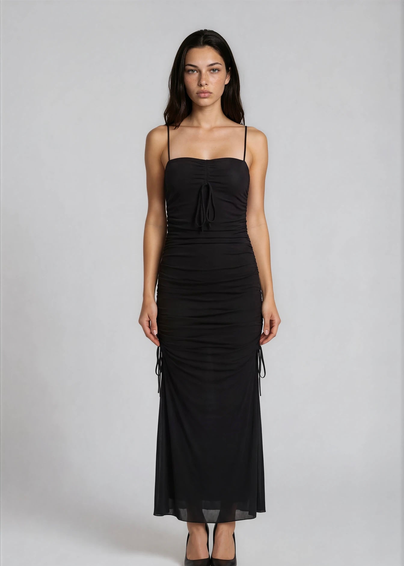 Moschino Black Ruched Gown