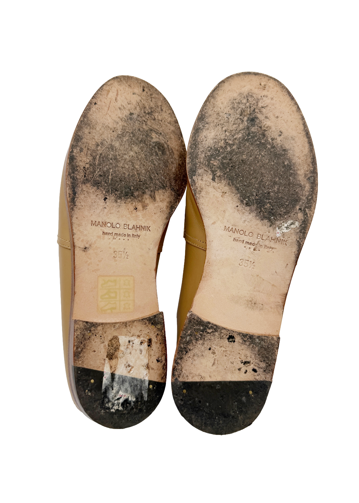 Manolo Blahnik Nude Mule Loafers