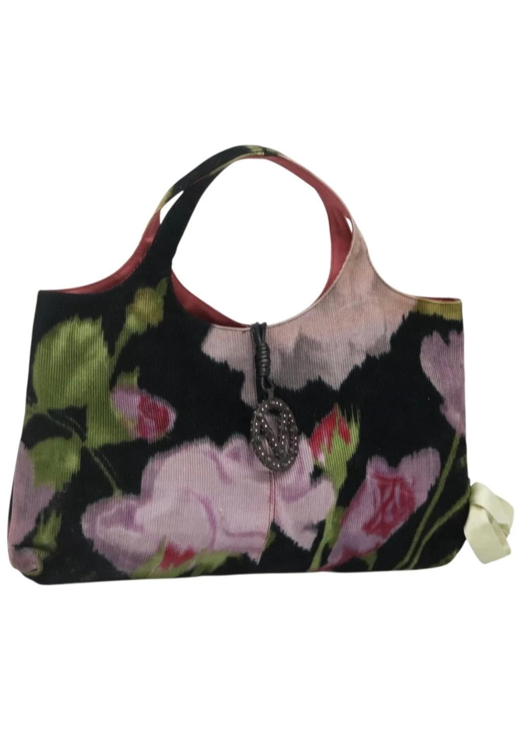 Valentino Corduroy Flower Printed Handbag