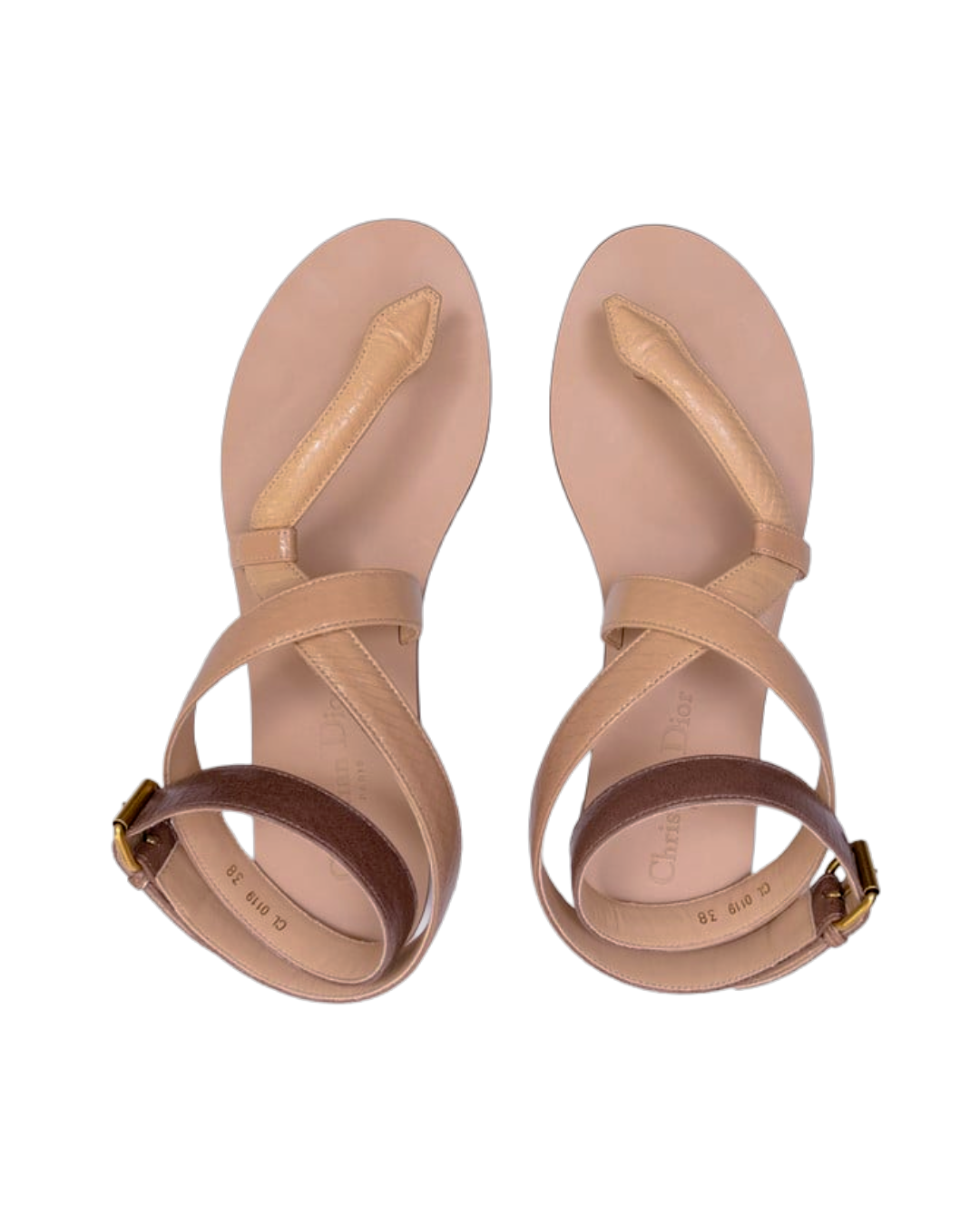 Dior Beige & Brown Snake Sandals