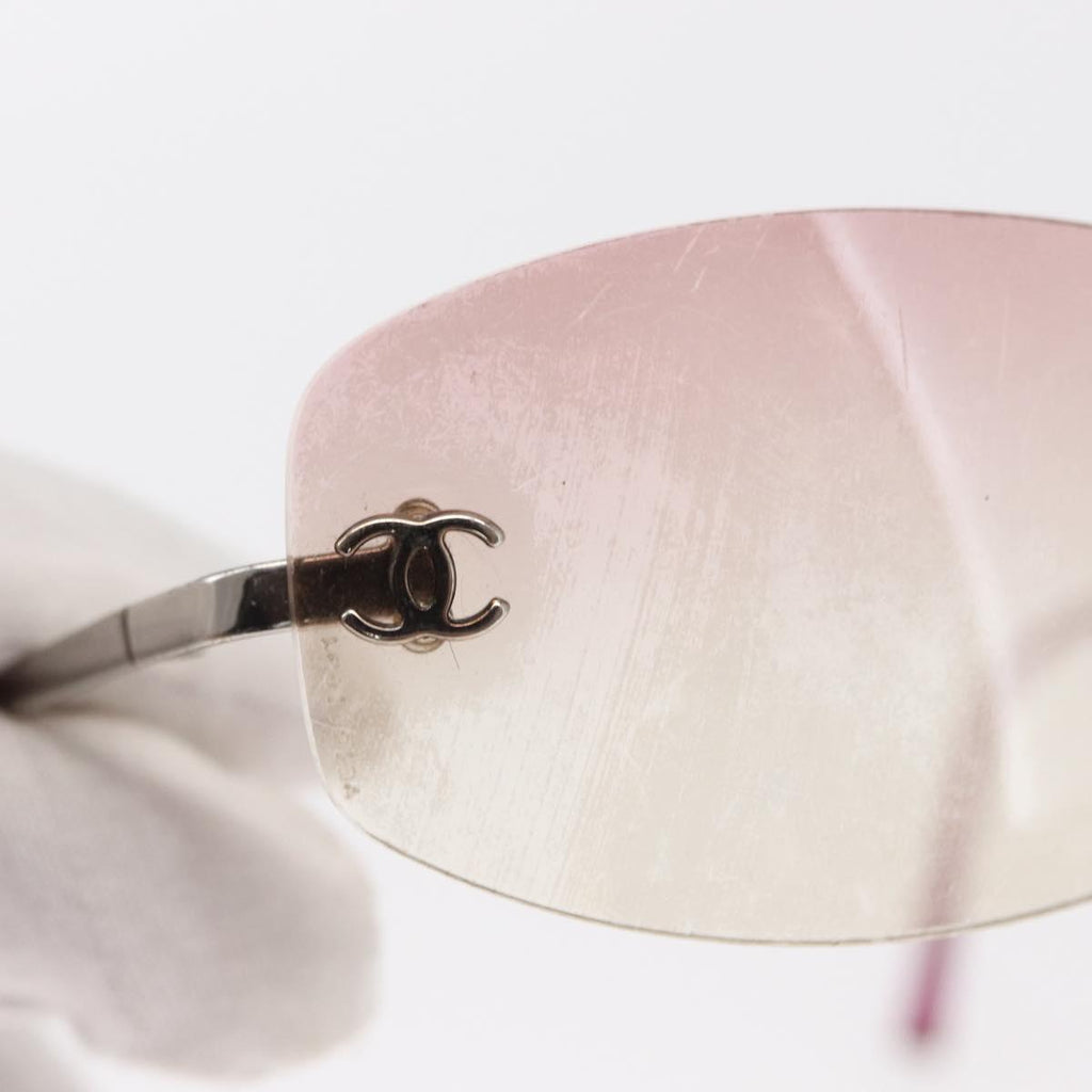 Chanel Pink Rimless Sunglasses