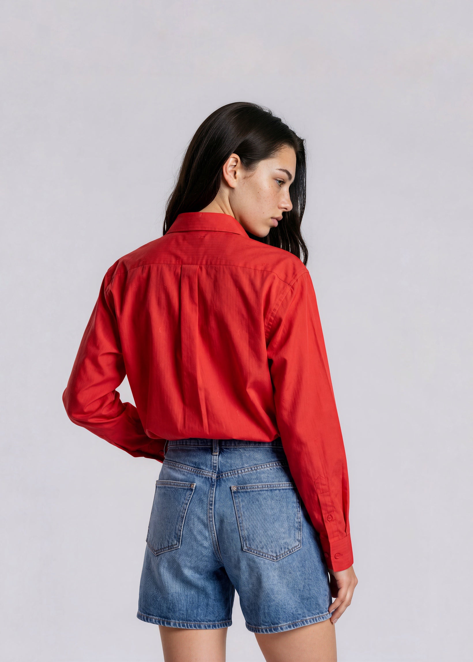 YSL Red Monogram Button Down