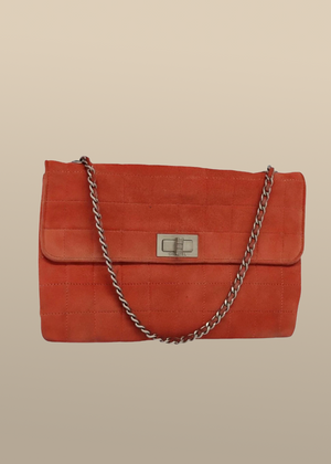 Chanel Red Suede Re-issue Flap Bag