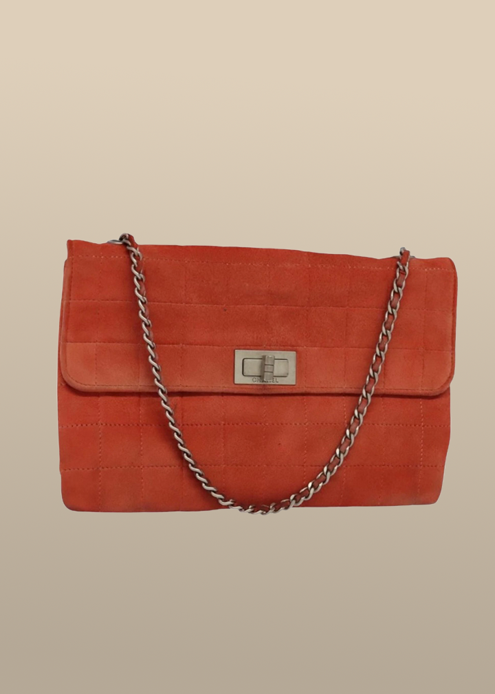 Chanel Red Suede Re-issue Flap Bag