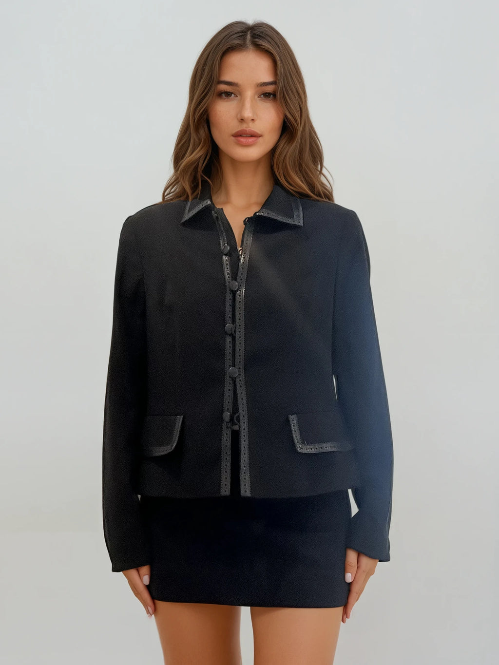 Escada Black and Leather Blazer
