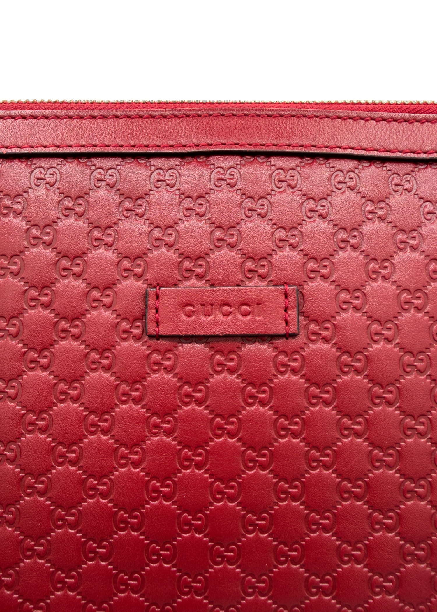 Gucci Monogram Red Leather Handbag