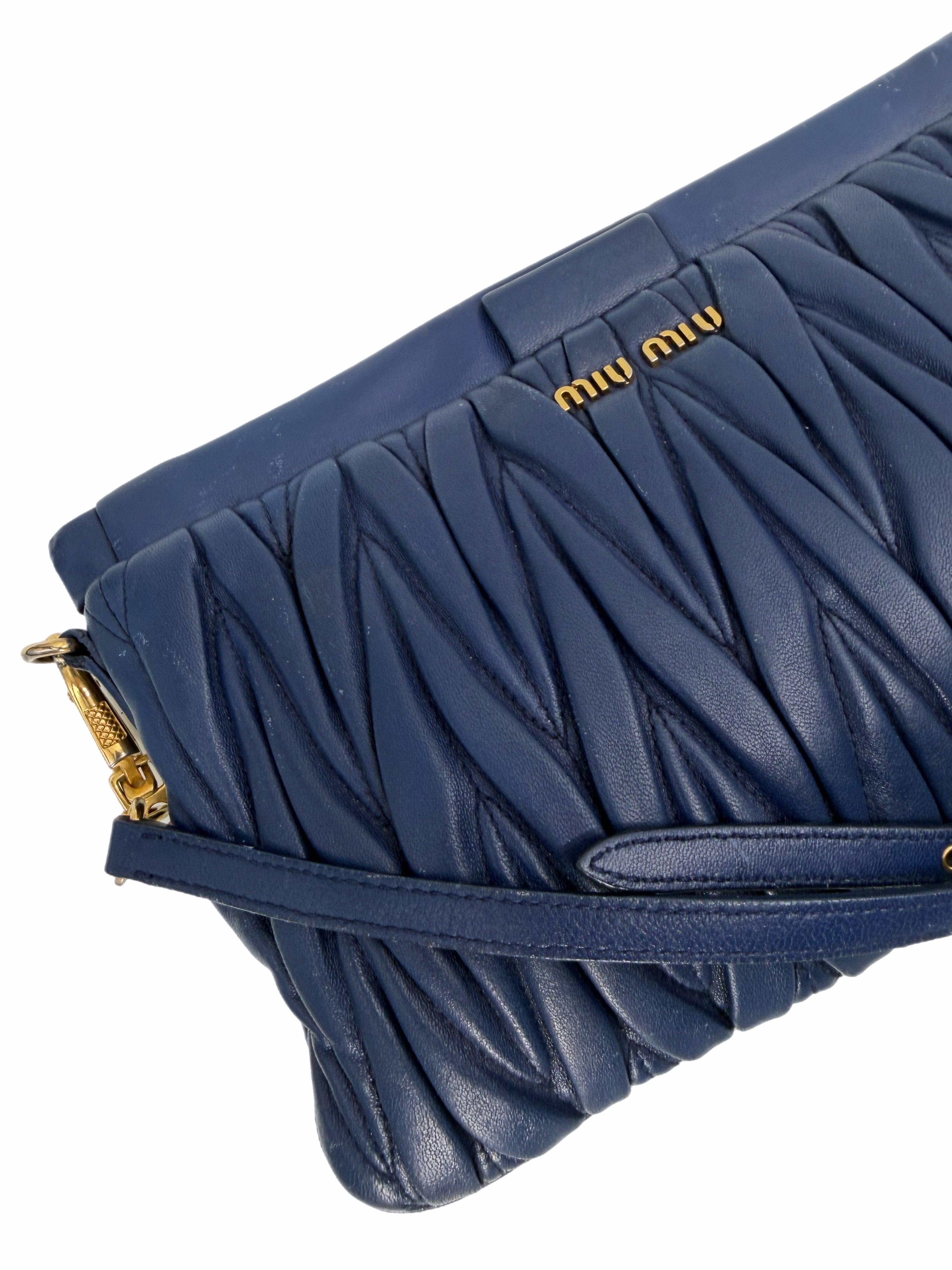 Miu Miu Blue Leather Crossbody