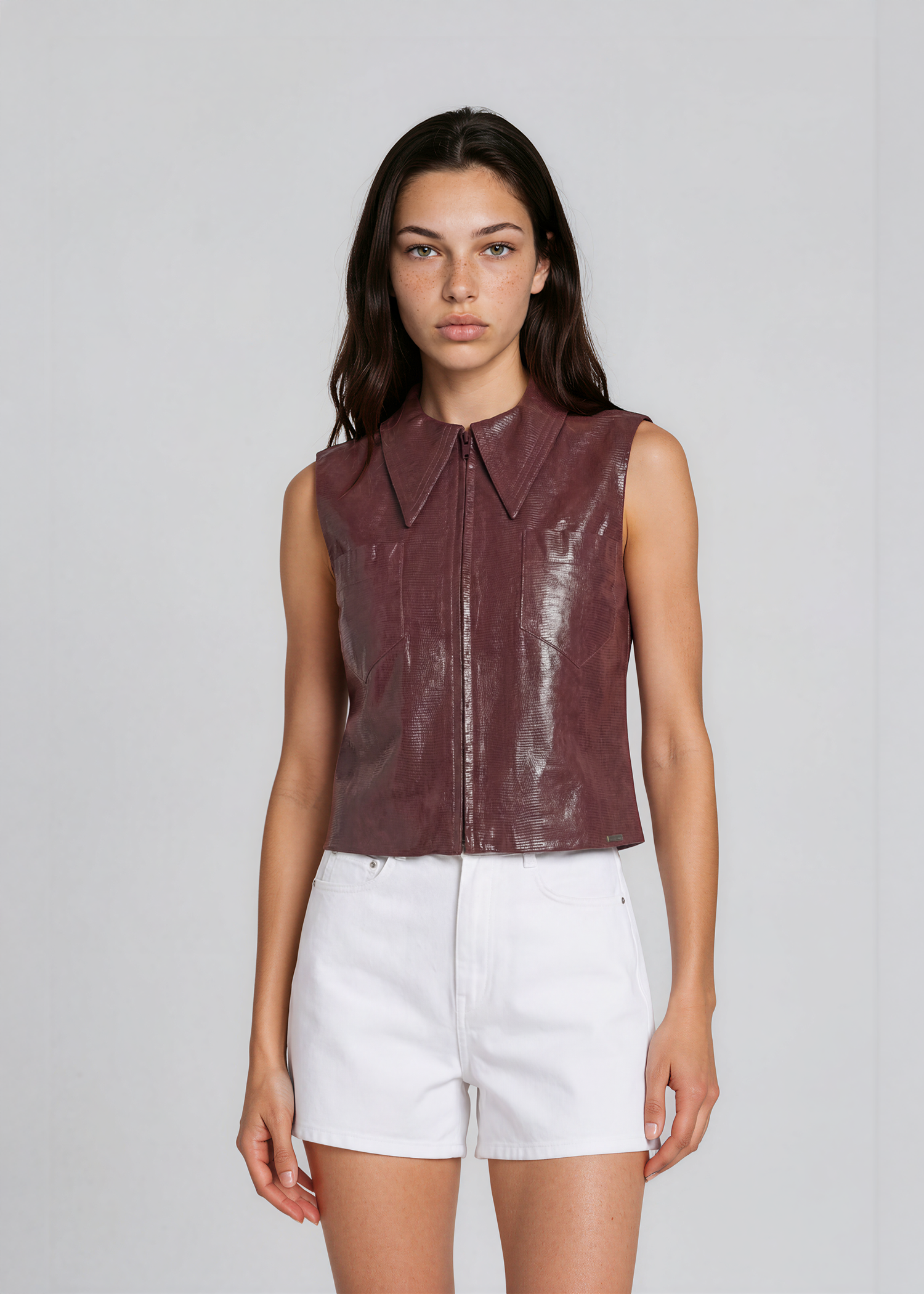 Chanel Purple Leather Vest